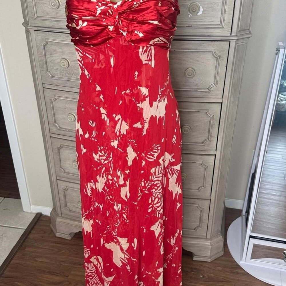 Donna Ricco Silk Halter Dress